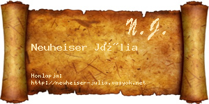Neuheiser Júlia névjegykártya